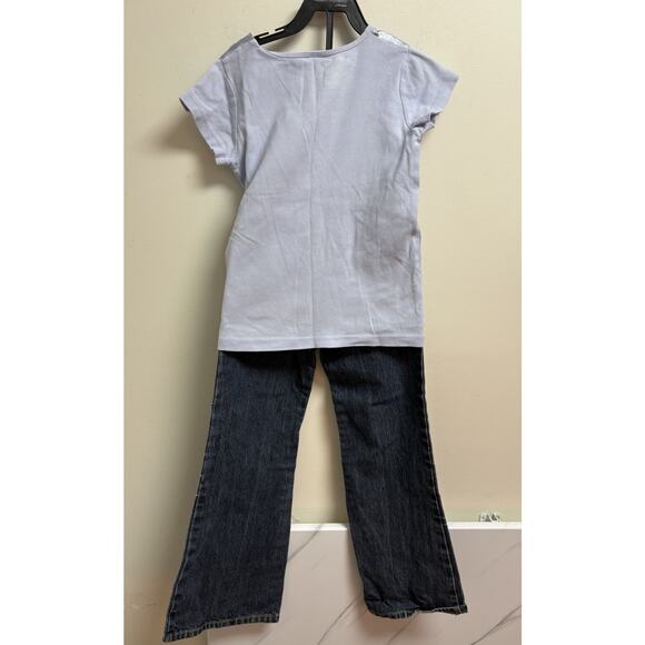 Vtg 2004 Gymboree Ski Bunny Outfit Girls 8 Top & Jeans Set Embroidered Winter - Picture 2 of 8